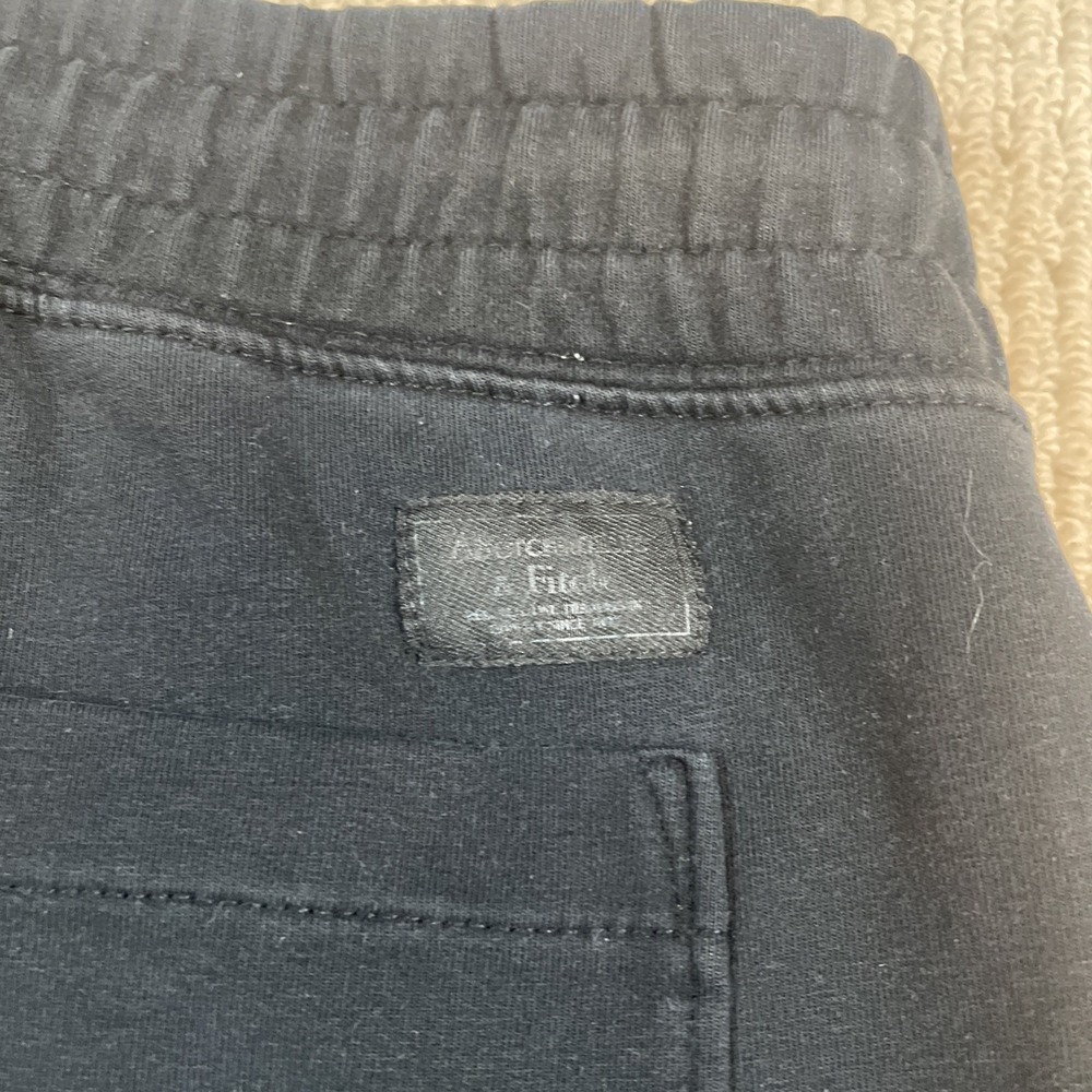 Abercrombie & Fitch Mens Small Sweatpants Tapered Athletic Zip Pockets Black - Picture 6 of 7